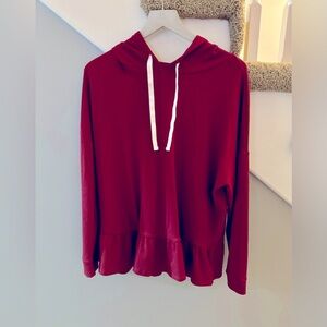 Red Hoodie with Drawstrings